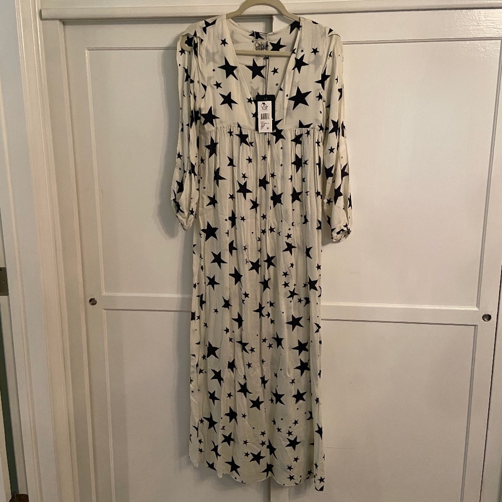 Chaser Starry Maxi Cover Up White & Black Size S